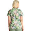 Cherokee Prints Women Scrubs Top Mock Wrap Print CK688(Botanics in Bloom)