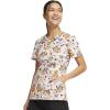 Cherokee Prints Women Scrubs Top V-Neck Print CK646(Pugkin Spice Season)
