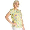 Cherokee Prints Women Scrubs Top V-Neck Print CK652(Baby-saur Love)