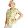Cherokee Prints Women Scrubs Top V-Neck Print CK652(Baby-saur Love)