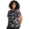Cherokee Prints Women Scrubs Top V-Neck Print CK652(Hopeful Bouquets)