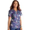 Cherokee Prints Women Scrubs Top V-Neck Print CK652(Koala’s Care)
