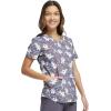 Cherokee Prints Women Scrubs Top V-Neck Print CK652(Toothicorn Magic)
