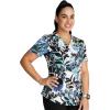 Cherokee Prints Women Scrubs Top V-Neck Print CK703(Brushy Botanical)