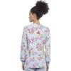 Cherokee Prints Women Warm Up Scrubs Jacket Snap Front CK301(Friendly Flowers)