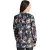 Cherokee Prints Women Warm Up Scrubs Jacket Snap Front CK301(Hopeful Bouquets)