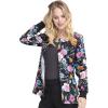 Cherokee Prints Women Warm Up Scrubs Jacket Snap Front CK301(Love is Beautiful)