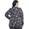 Cherokee Prints Women Warm Up Scrubs Jacket Snap Front CK301(Merry Whatever)