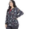 Cherokee Prints Women Warm Up Scrubs Jacket Snap Front CK301(Merry Whatever)