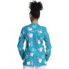 Cherokee Prints Women Warm Up Scrubs Jacket Snap Front CK301(My Main Squeeze)