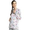 Cherokee Prints Women Warm Up Scrubs Jacket Snap Front CK301(Paws for a Cause)