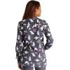Cherokee Scrub Jackets For Woman Printed Snap Front Modern Classic Fit, 2 Pockets, Rib-Knit Cuffs – CK321(Calma Llama)