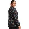 Cherokee Scrub Jackets For Woman Printed Snap Front Modern Classic Fit, 2 Pockets, Rib-Knit Cuffs – CK321(Care Flor-all)
