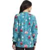 Cherokee Scrub Jackets For Woman Printed Snap Front Modern Classic Fit, 2 Pockets, Rib-Knit Cuffs – CK321(Happy Holidogs)