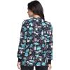 Cherokee Scrub Jackets For Woman Printed Snap Front Modern Classic Fit, 2 Pockets, Rib-Knit Cuffs – CK321(I’m a Dentisaurus)