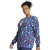 Cherokee Scrub Jackets For Woman Printed Snap Front Modern Classic Fit, 2 Pockets, Rib-Knit Cuffs – CK321(Scrub Life)