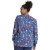 Cherokee Scrub Jackets For Woman Printed Snap Front Modern Classic Fit, 2 Pockets, Rib-Knit Cuffs – CK321(Scrub Life)