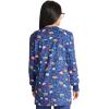 Cherokee Scrub Jackets For Woman Printed Snap Front Modern Classic Fit, 2 Pockets, Rib-Knit Cuffs – CK321(Sweet Tooth)