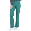 Cherokee Scrub Pant for Women Mid Rise Straight Leg Drawstring Bottom with 5 Pockets, Soft Stretchy & Durable Fabric – WW160(Hunter Green)
