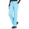 Cherokee Scrub Pant for Women Mid Rise Straight Leg Drawstring Bottom with 5 Pockets, Soft Stretchy & Durable Fabric – WW160(Turquoise)