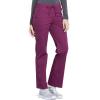Cherokee Scrub Pant for Women Mid Rise Straight Leg Drawstring Bottom with 5 Pockets, Soft Stretchy & Durable Fabric – WW160(Wine)
