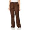 Cherokee Scrub Pants for Women Drawstring Waist with Flare Leg 3 Pockets, Fade Resistant, Durable & Easy Care Fabric – 4101(Chocolate)