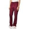 Cherokee Scrub Pants for Women Drawstring Waist with Flare Leg 3 Pockets, Fade Resistant, Durable & Easy Care Fabric – 4101(Wine)