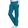 Cherokee Scrub Pants for Women Mid Rise Pull-On Cargo Medical Uniform 7 Pocket Elastic Waist Adjustable Hem Stretch – 4005(Caribbean Blue)