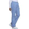 Cherokee Scrub Pants for Women Mid Rise Pull-On Cargo Medical Uniform 7 Pocket Elastic Waist Adjustable Hem Stretch – 4005(Ciel)