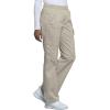 Cherokee Scrub Pants for Women Mid Rise Pull-On Cargo Medical Uniform 7 Pocket Elastic Waist Adjustable Hem Stretch – 4005(Khaki)