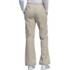 Cherokee Scrub Pants for Women Mid Rise Pull-On Cargo Medical Uniform 7 Pocket Elastic Waist Adjustable Hem Stretch – 4005(Khaki)