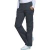 Cherokee Scrub Pants for Women Mid Rise Pull-On Cargo Medical Uniform 7 Pocket Elastic Waist Adjustable Hem Stretch – 4005(Pewter)