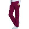 Cherokee Scrub Pants for Women Mid Rise Pull-On Cargo Medical Uniform 7 Pocket Elastic Waist Adjustable Hem Stretch – 4005(Wine)