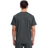 Cherokee Scrub Set For Men, V-Neck 3 Pocket Top WW670 with Modern Fit 7 Pocket Tapered Leg Pant WW140(Black)