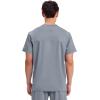 Cherokee Scrub Set For Men, V-Neck 3 Pocket Top WW670 with Modern Fit 7 Pocket Tapered Leg Pant WW140(Grey)