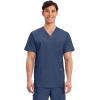 Cherokee Scrub Set For Men, V-Neck 3 Pocket Top WW670 with Modern Fit 7 Pocket Tapered Leg Pant WW140(Navy)