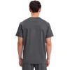 Cherokee Scrub Set For Men, V-Neck 3 Pocket Top WW670 with Modern Fit 7 Pocket Tapered Leg Pant WW140(Pewter)