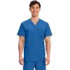 Cherokee Scrub Set For Men, V-Neck 3 Pocket Top WW670 with Modern Fit 7 Pocket Tapered Leg Pant WW140(Royal)