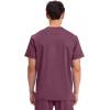 Cherokee Scrub Set For Men, V-Neck 3 Pocket Top WW670 with Modern Fit 7 Pocket Tapered Leg Pant WW140(Wine)