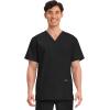 Cherokee Scrub Set for Men V-Neck Top & Fly Front Tapered Leg Cargo Pant with 9 Pockets & 2-Way Stretch Fabric- CK00042C(Black)
