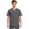 Cherokee Scrub Set for Men V-Neck Top & Fly Front Tapered Leg Cargo Pant with 9 Pockets & 2-Way Stretch Fabric- CK00042C(Pewter)