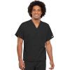 Cherokee Scrub Set for Men and Women, Traditional Fit V-Neck Scrub Top 4777 with Natural Rise, Elastic Waist Pant 4000(Black)