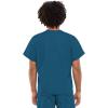 Cherokee Scrub Set for Men and Women, Traditional Fit V-Neck Scrub Top 4777 with Natural Rise, Elastic Waist Pant 4000(Caribbean Blue)