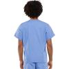 Cherokee Scrub Set for Men and Women, Traditional Fit V-Neck Scrub Top 4777 with Natural Rise, Elastic Waist Pant 4000(Ciel)
