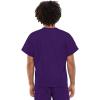 Cherokee Scrub Set for Men and Women, Traditional Fit V-Neck Scrub Top 4777 with Natural Rise, Elastic Waist Pant 4000(Eggplant)