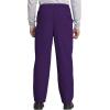 Cherokee Scrub Set for Men and Women, Traditional Fit V-Neck Scrub Top 4777 with Natural Rise, Elastic Waist Pant 4000(Eggplant)