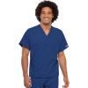 Cherokee Scrub Set for Men and Women, Traditional Fit V-Neck Scrub Top 4777 with Natural Rise, Elastic Waist Pant 4000(Galaxy Blue)