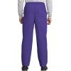 Cherokee Scrub Set for Men and Women, Traditional Fit V-Neck Scrub Top 4777 with Natural Rise, Elastic Waist Pant 4000(Grape)