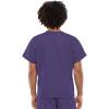 Cherokee Scrub Set for Men and Women, Traditional Fit V-Neck Scrub Top 4777 with Natural Rise, Elastic Waist Pant 4000(Grape)