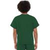 Cherokee Scrub Set for Men and Women, Traditional Fit V-Neck Scrub Top 4777 with Natural Rise, Elastic Waist Pant 4000(Hunter Green)